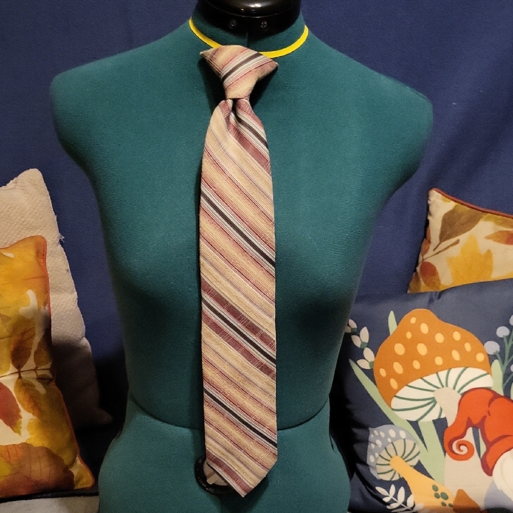 Striped Multicolor Men's Clip on Tie